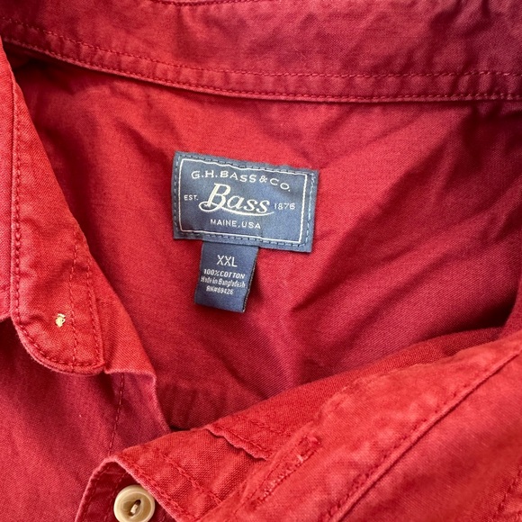 Men’s G.H. Bass Outdoor Heavyweight Cotton Shirt Red Size XXL - Picture 3 of 7